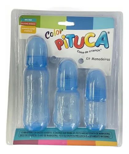 Kit Mamadeiras Pituca Azul