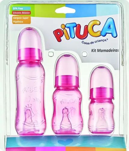 Kit Mamadeiras Pituca Rosa